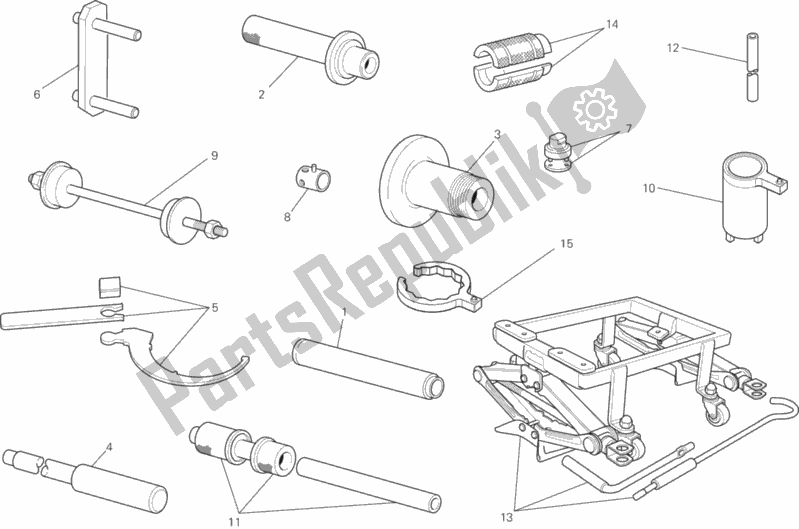 All parts for the 01b - Workshop Service Tools of the Ducati Diavel Carbon FL 1200 2016